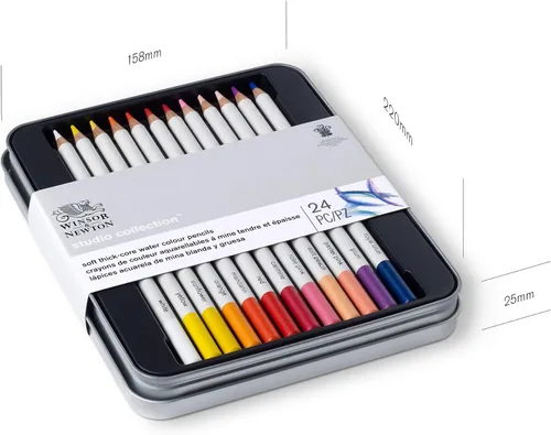 Miniatura 8 de Winsor & Newton Studio Collection - Lápices de artista, lápices de acuarela, juego de 24