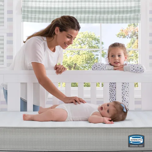 Miniatura 2 de Beautyrest Silver Slumber Nights - Colchón para cuna de 2 etapas de doble cara y colchón para niños pequeños, color dorado, impermeable, núcleo