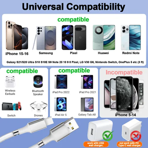 Miniatura 2 de Cable de carga magnético, (3 pies) de carga súper organizada de absorción magnética Nano cable de datos para Galaxy S21/S20 Ultra S10 S10E S9 Note