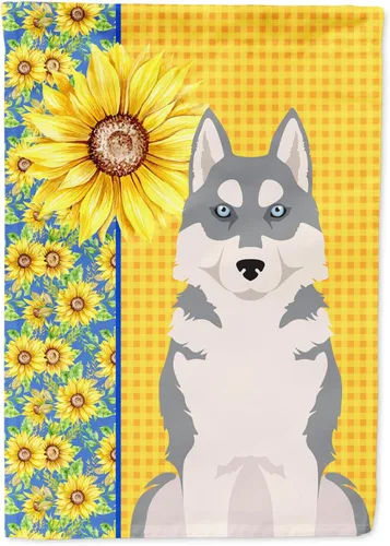 Miniatura 281 de Caroline's Treasures WDK5331CHF - Bandera de verano con diseño de girasoles rojos y blancos, manga grande, para porche, para colgar en la pared