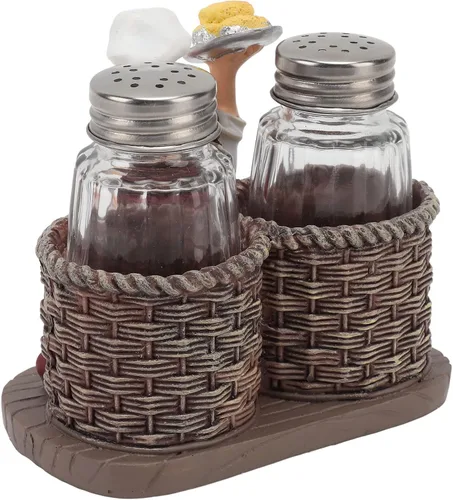 Miniatura 7 de BORDSTRACT Soporte para estatura, juego de salero y pimentero, decoración de botellas, caja de almacenamiento de especias para cocina