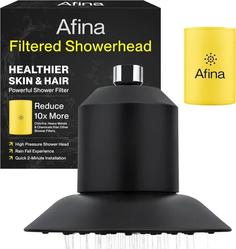 Miniatura 13 de Afina Cabezal de ducha filtrado, cabezal de ducha suavizante de agua con filtro de ducha KDF-55 para agua dura, experiencia de lluvia de alta Cromo