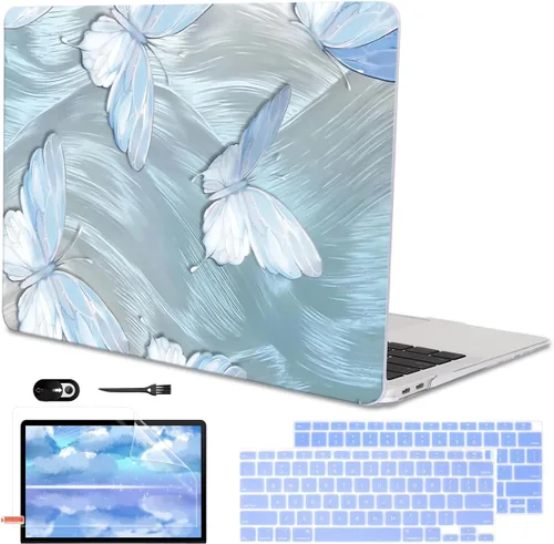 Miniatura 18 de Funda para MacBook Air de 13 pulgadas 2021 2020 2019 2018 para Mac A2337 M1 A2179 A1932 Funda con Touch ID, funda rígida de plástico