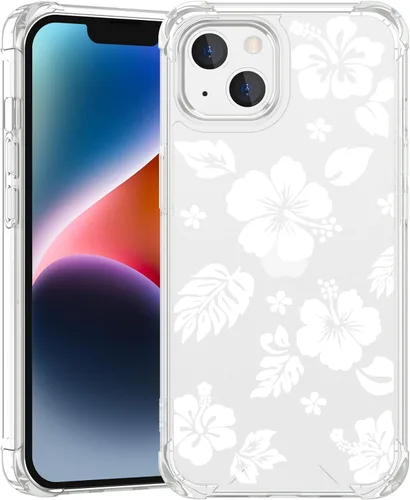 Miniatura 111 de Funda para iPhone 8 Plus y iPhone 7 Plus, linda funda Kawaii azul hibisco hawaiano floral estética floral para niñas preppy mujeres