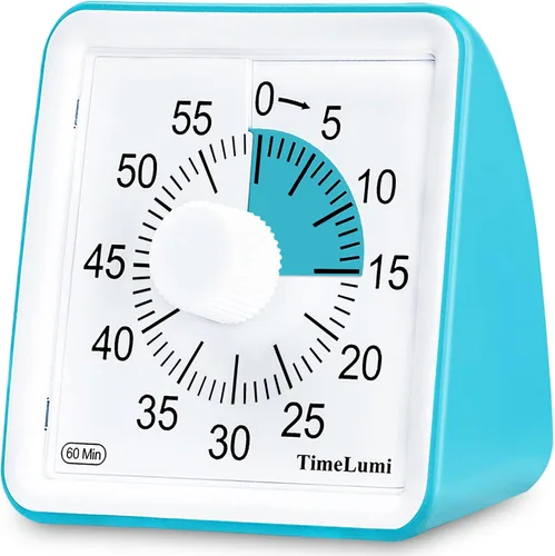 Temporizador visual de 60 minutos para niños, herramienta de gestión del tiempo, temporizador de estudio para el aula, temporizador silencioso de