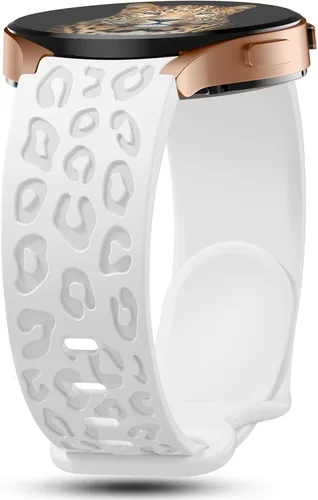 Miniatura 20 de Bandas grabadas sin huecos con diseño de leopardo compatibles con Samsung Galaxy Watch 6/5/4 Band 40mm 44mm, Watch 6 47mm 43mm, 5 Pro 45mm, Watch 4