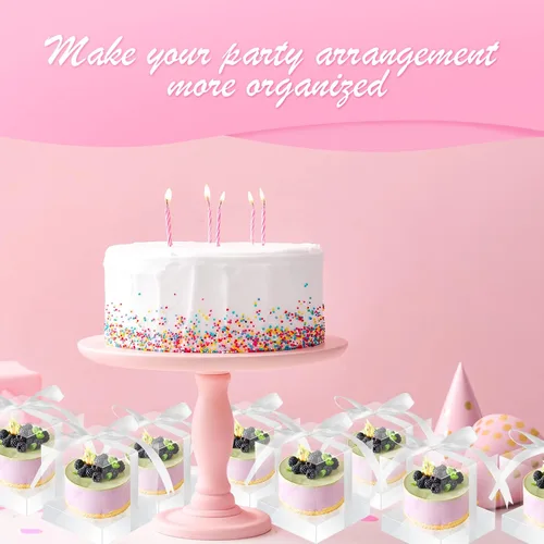 Miniatura 6 de Thenshop 50 cajas transparentes para cupcakes individuales de 3.5 pulgadas, contenedores de plástico individuales para cupcakes con insertos y Blanco