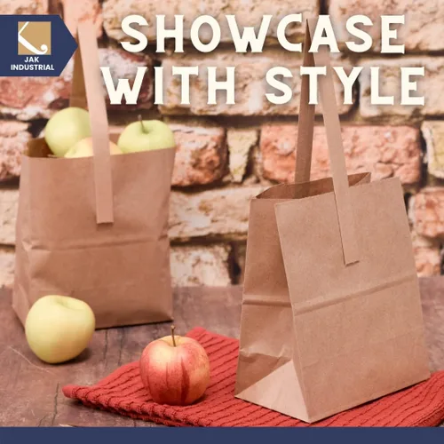Miniatura 7 de Bolsas de papel kraft medianas de 8 x 6.75 x 4.25 pulgadas con asas de papel – Bolsa de manzana y productos de mitad de Peck (25)