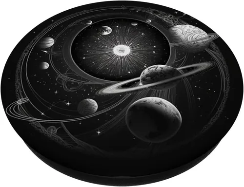Miniatura 2 de Estética oscura linda luna hippie negra pagana Illuminati PopSockets intercambiables PopGrip