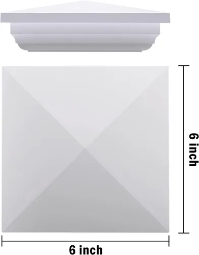 Miniatura 5 de Canomo 4 x 4 tapas de vinilo blanco para poste de valla de vinilo de 4 x 4 pulgadas, impermeables, a prueba de humedad y resistentes a los rayos UV