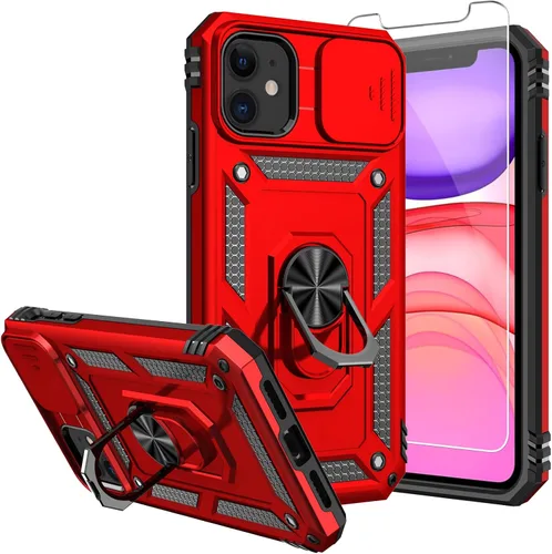 Miniatura 9 de Funda para iPhone 11 de 6.1 pulgadas, con protectores de pantalla y funda para cámara, [grado militar] de 16 pies. Funda a prueba de caídas con Negro