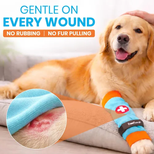 Miniatura 7 de PawFlex Comfy Paws - Leggings protectores antideslizantes de algodón para perros Funda médica para mascotas para patas de perros con agarre