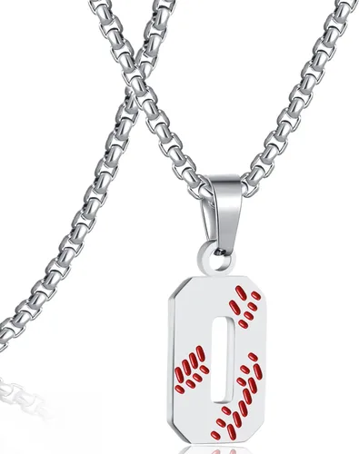 Miniatura 36 de SKQIR Colgante de número de jersey de béisbol para hombres y niños - Cadena de acero inoxidable para atletas - Negro