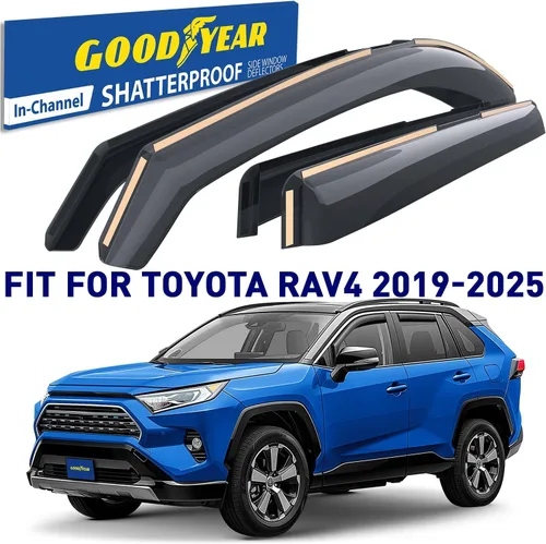 Miniatura 2 de Goodyear Shatterproof in-Channel Window Deflectors for Toyota RAV4 2019-2025, Rain Guards, Window Visors for Cars, Vent Deflector, Car Accessories