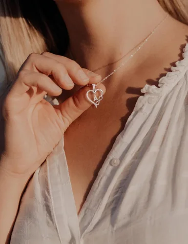 Miniatura 2 de Collar de plata de ley 925 con dije de corazón infinito, collar de plata con dije de circón para mujer, regalo de joyería para mujeres, esposas
