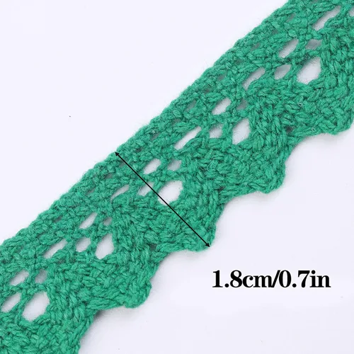 Miniatura 2 de Cinta de encaje de algodón de 30 yardas y 0.7 pulgadas de ancho, borde de encaje multicolor para coser, encaje de ganchillo para manualidades