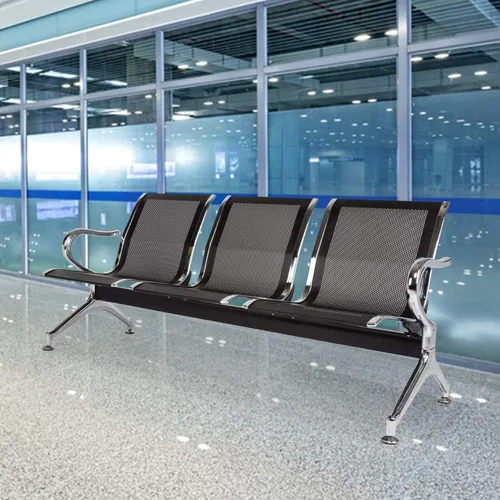 Miniatura 8 de AIIT Kinlife - Silla de recepción de 3 asientos, banco de oficina de piel sintética para sala de espera con reposabrazos, asiento de muebles