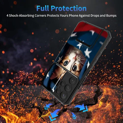Miniatura 158 de Funda para Samsung Galaxy S22 Ultra 5G, Galaxy S22 Ultra con cubierta de cámara deslizante, funda resistente de doble capa con función atril Black
