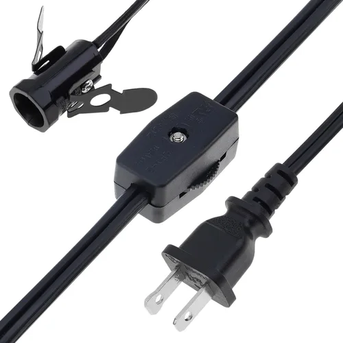 Miniatura 9 de RTNLIT Cable de repuesto para lámpara de sal, cable de luz nocturna con enchufe de bombilla E12, enchufe de interruptor giratorio para accesorios