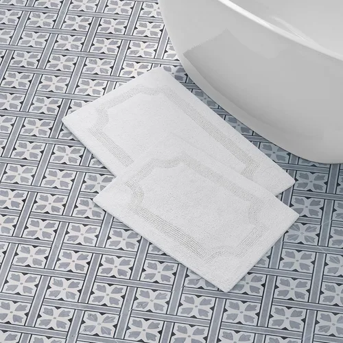 Miniatura 15 de Laura Ashley - Tapete de baño reversible de algodón, decoración de baño de alta calidad, lavable a máquina, altamente absorbente, 17 x 24 pulgadas