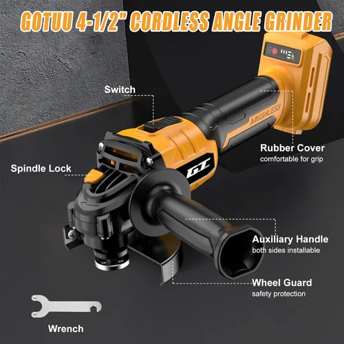 Miniatura 2 de Amoladora angular inalámbrica compatible con batería Dewalt 20V MAX, herramienta de corte de potencia de 4-1/2 pulgadas 9500RPM, motor sin