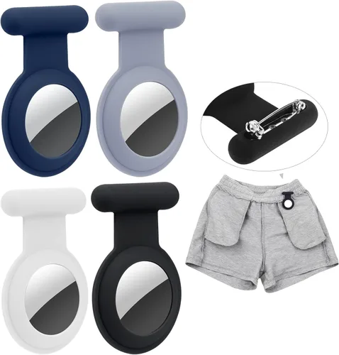 Air-Tag - Rastreador GPS oculto, Air-tag para niños, ancianos, mascotas, ropa (negro y azul y azul y blanco)