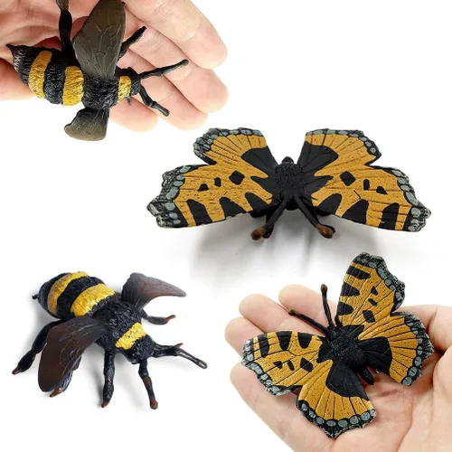 Miniatura 5 de 8 figuras realistas de insectos de plástico surtidas, caja de arena realista de 4 pulgadas, mariposa, abeja, mariquita, saltamontes, mantis, Uang
