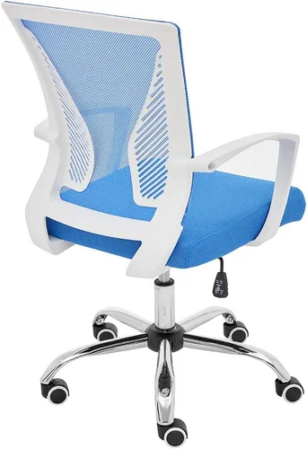 Miniatura 7 de Modern Home Zuna Silla de oficina con respaldo medio, respaldo ergonómico de malla con respaldo de malla (blanco/azul)