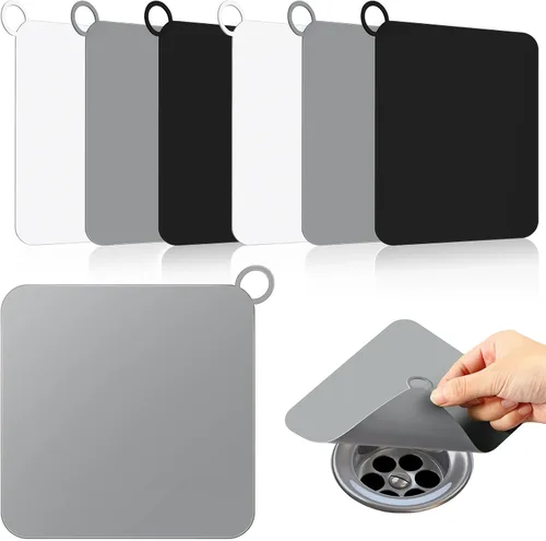Miniatura 10 de Yinkin 6 Tapas de Drenaje para Mantener Alejados a los Insectos, Tapones de Silicona para Piso de Ducha y Bañera, Tapetes Antiolor de Alcantarilla