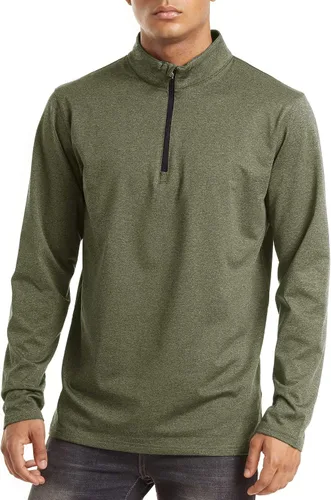 Miniatura 2 de MAGCOMSEN Camisas deportivas para correr para hombre, sudadera de manga larga con cremallera de 14