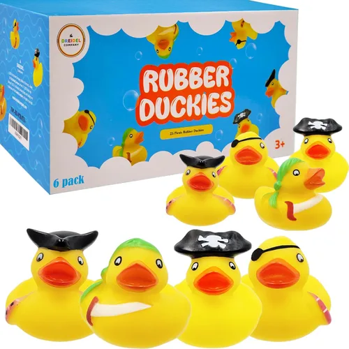 Juguete de pato de goma pirata de San Patricio, paquete de 6 patos para niños, proyectos de cumpleaños de baño, regalos para baby showers, aula,