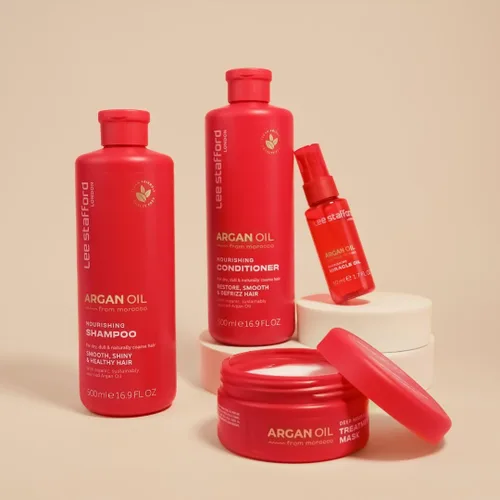 Miniatura 7 de Lee Stafford Champú hidratante Colección de aceite de argán – Lo mejor para el cabello teñido y opaco para reparar e hidratar para un brillo suave