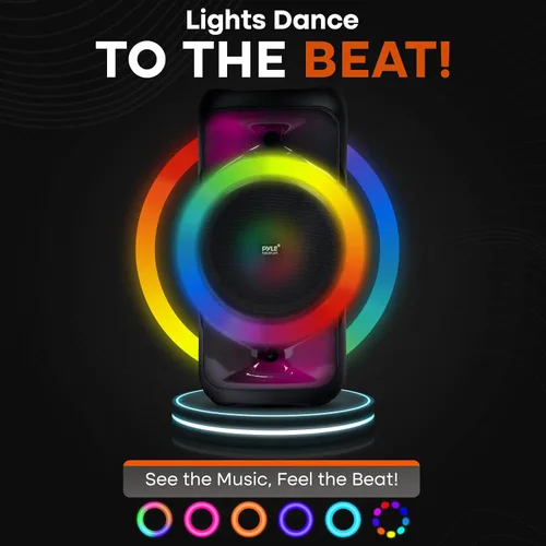 Miniatura 6 de Pyle Audio Gran Altavoz de Fiesta Bluetooth - Gran Altavoz Bluetooth con Sistema Estéreo Inalámbrico Verdadero - Disfruta de Bajos Potentes y Aguda