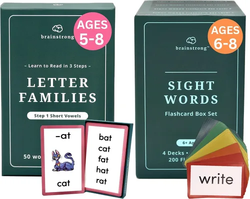 Miniatura 9 de 250 palabras fonéticas - Paso 1 - Vocales cortas Aprender a leer Kinder/1° grado Edades 5-7 Tarjetas premium de 50 familias de letras