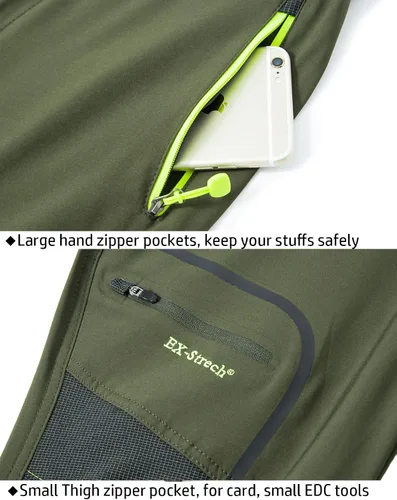 Miniatura 5 de CARWORNIC Pantalones de senderismo ligeros para hombre, de secado rápido, impermeables, con bolsillos con cremallera