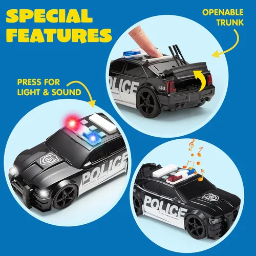 Miniatura 4 de JOYIN Camión de juguete para niños de 3, 4, 5, 6, 7 años, juego de vehículos de policía, juego de vehículos de emergencia, automóvil alimentado por