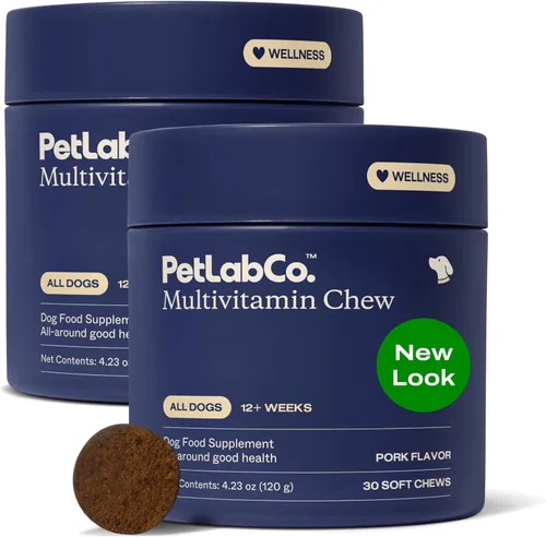 PetLab Co. Multivitamínico para perros 22 en 1 - Apoyo a la respuesta inmune del perro, piel, pelaje, articulaciones y salud general - Vitaminas A,