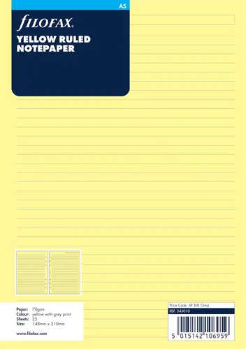Miniatura 4 de Philofax 342213 - Organizador personal, recarga, A5, notas, regla horizontal, negro
