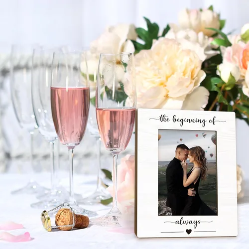 Miniatura 3 de Marco de Fotos de Compromiso 5x7, Marco de Fotos de Boda, Regalos de Compromiso para Parejas Recién Comprometidas, El Comienzo de Siempre Marcos