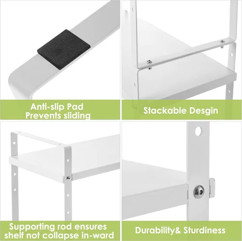 Miniatura 6 de Across-Star Organizador de Estante Expandible para Gabinete, Soporte de Estantes Apilables de Almacenamiento para Mostrador de Cocina, Estante