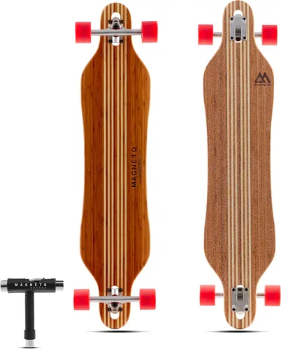 Miniatura 7 de Magneto Longboards Bamboo Longboards for Cruising, Carving, Free-Style, Downhill and Dancing (Bamboo Drop & Fiberglass Through Longboard)