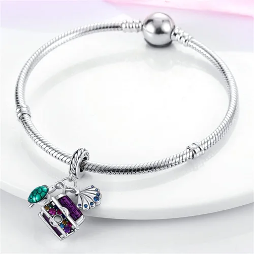 Miniatura 141 de Pandach Dijes colgantes de plata de ley 925 para pulseras y collares, dijes colgantes de Madonna con cuentas de girasol, joyería para mujer