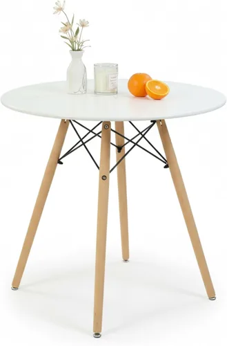Miniatura 12 de Mesa de comedor cuadrada de 31.5 pulgadas para 2-4 personas, mesa blanca funcional moderna con patas de madera para el hogar, oficina, cocina, Blanco