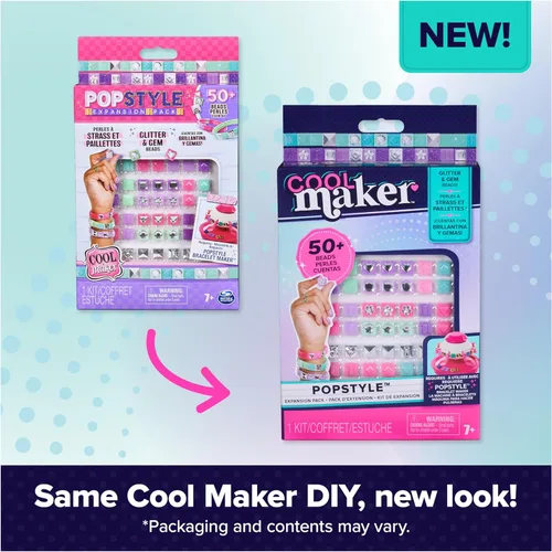 Miniatura 6 de Cool Maker, PopStyle - Paquete de expansión para hacer pulseras, más de 50 cuentas de gemas, hace 3 (el embalaje puede variar), juguetes para niños