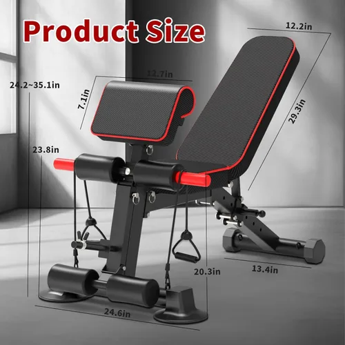 Miniatura 5 de K KiNGKANG Adjustable Weight Bench,1050 lbs Foldable Workout Bench with 8 Back Positions, Incline Decline Flat Exercise Bench for Home Gym Full Body