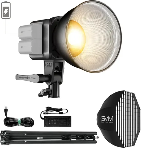 Miniatura 10 de GVM SD80S - Kit de luz de video COB de 80 W, iluminación continua de 5600 K para fotografía con montaje Bowens Softbox y soporte, 8 efectos de kit