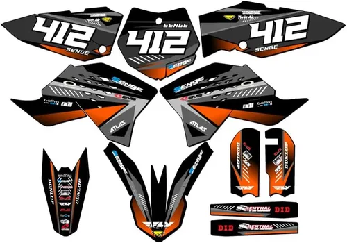 Miniatura 5 de Kit de base gráfica SX 65 Surge Black Senge 2009-2015 compatible con KTM
