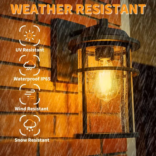 Miniatura 4 de Luces exteriores para casa, lámpara exterior, aplique de pared impermeable para exteriores, iluminación de montaje en pared negra antioxidante