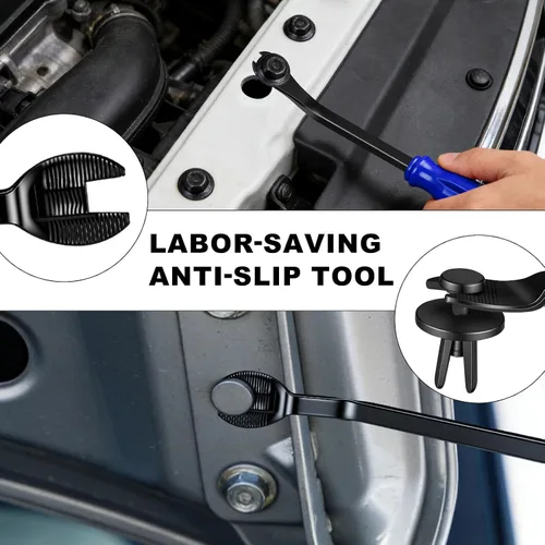 Miniatura 4 de Kit de 5 herramientas de extracción de adornos de automóvil, herramienta de palanca de extracción automática de clips para panel de tablero de Azul