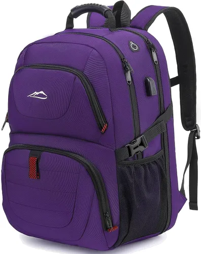 Miniatura 10 de ProEtrade Mochila de viaje extra grande para portátil, antirrobo, para escuela y negocios, con puerto de carga USB, para portátil de 17 pulgadas